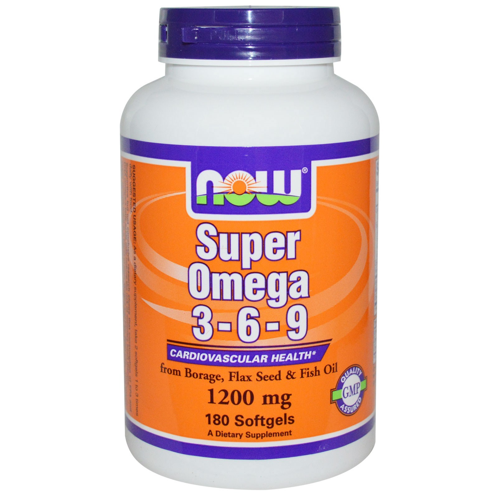 Super Omega 3 - 6 - 9 ยี่ห้อ Now Foods 1200 mg, 180 เม็ด รูปที่ 1