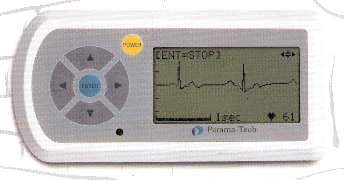 เครื่องตรวจหัวใจ  ECG ( Electrocardiogram ) recorder ขนาดพกพา เล็กเท่าฝ่ามือ สามารถทราบผลได้ด้วยตนเอง รูปที่ 1