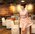 ชุดเดรส ผ้าคอตต้อนสีชมพูอ่อนแขนกุด (ร้านยิ้มเก๋.คอม www.YimKae.com)