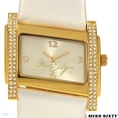 นาฬิกา MISS SIXTY สวย ใส ไฮโซ สายหนังสีขาวนวล ใหม่ + แท้ 100% ราคาถูกสุด ๆ