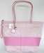 รูปย่อ ขาย ขาย กระเป๋า Coach Signature Light Pink Stripe Tote Bag 13548 รูปที่1