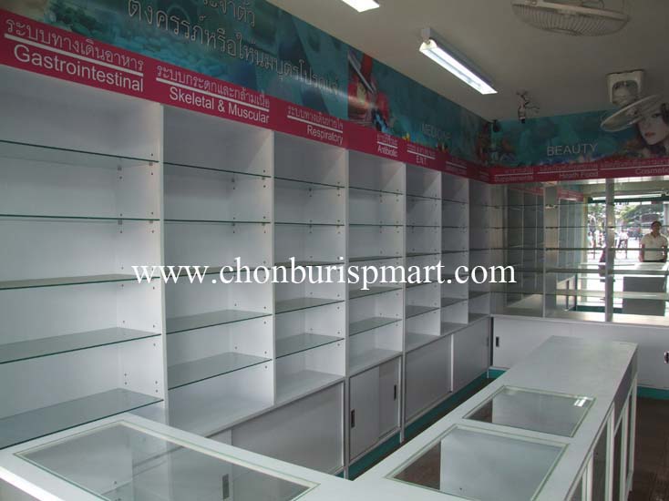 ออกแบบ ตกแต่ง จำหน่าย เคาน์เตอร์ร้านขายยา ตู้โชว์ยา รูปที่ 2