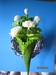 รูปย่อ ดอก จำปี มะลิ ในกรวยใบตองจีบ   ทำจากดินไทยผสม ดินญี่ปุ่น สำหรับคุณแม่ บูชาพระ รูปที่3