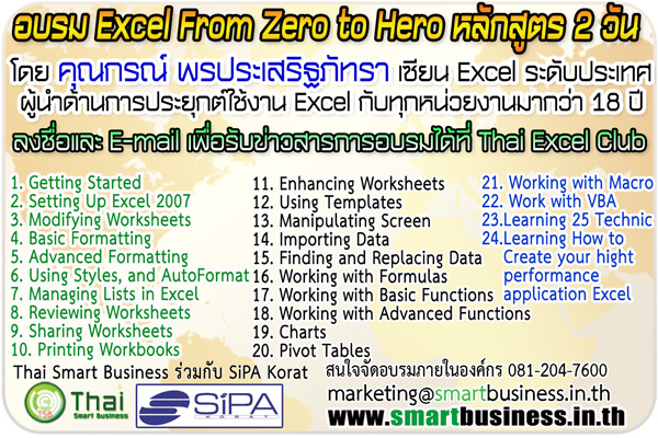 อบรม 100 เทคนิค - Excel From Zero to Hero รูปที่ 1