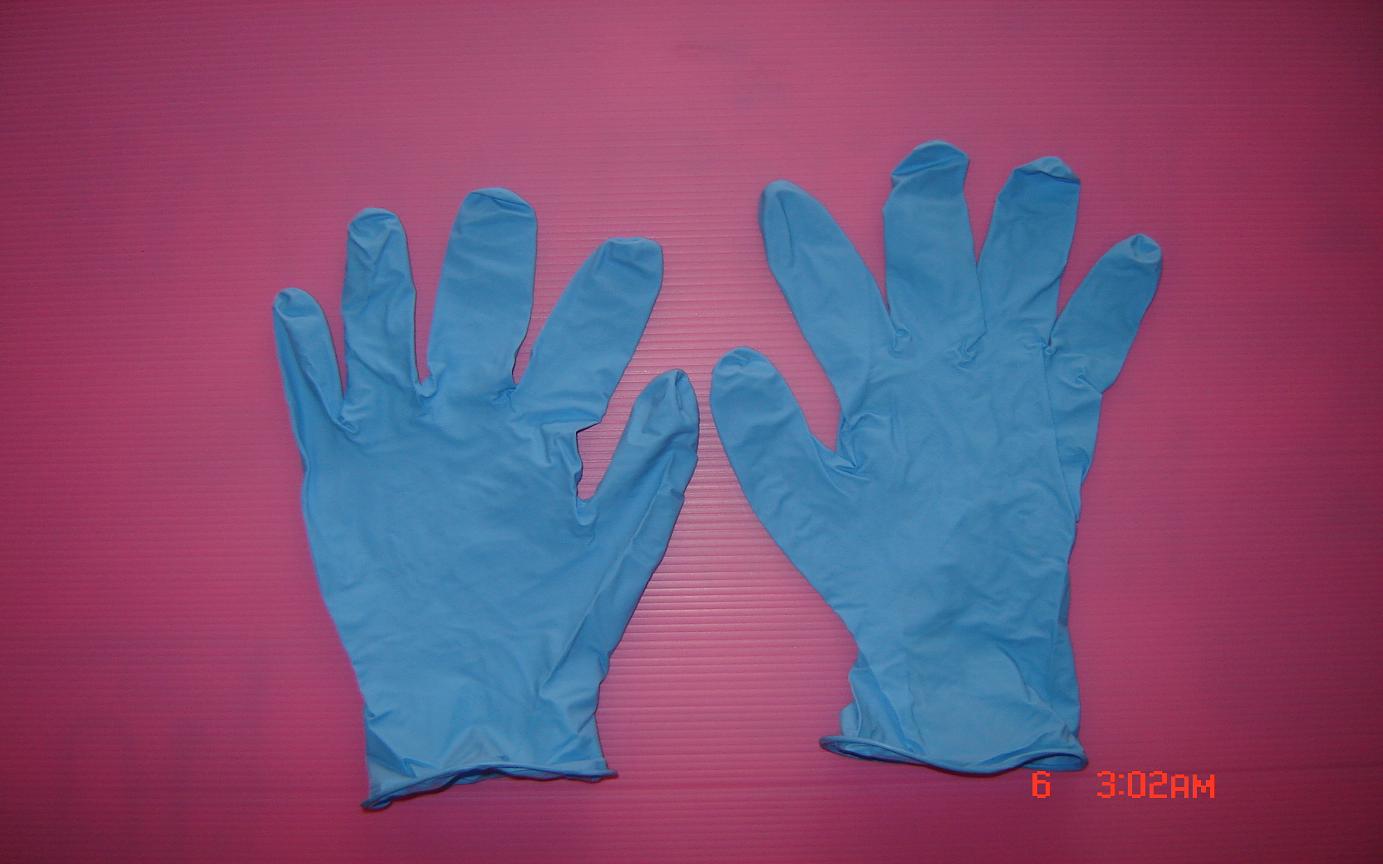 .ถุงมือไนไตร 100% ( Nitrile Glove )เกรดA ชนิดไม่มีแป้ง สีขาว,สีฟ้า,สีน้ำเงิน,สีม่วง,สีเขียว รูปที่ 1