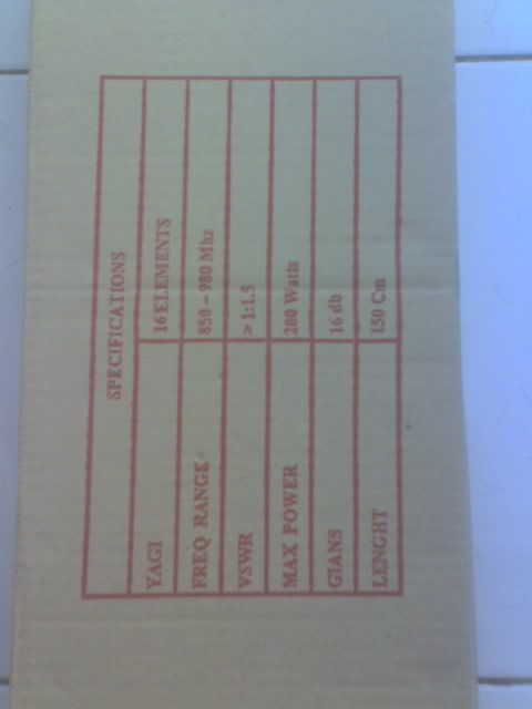 ขายแผงเสาอากาศ(ยากิ)ขยายสัญญาณ CDMA ย่านความถี่ 870-880 MHz  รูปที่ 3