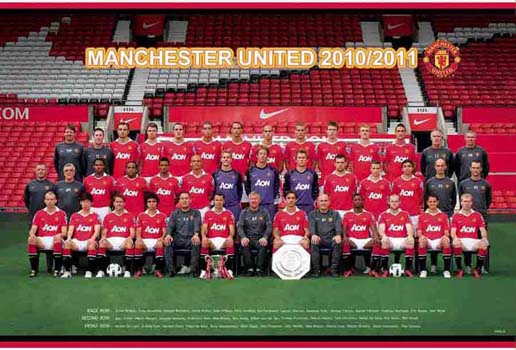 Football Poster : โปสเตอร์ ทีม แมนเชสเตอร์ ยูไนเต็ด Manchester United 2011 Poster ราคาถูก รูปที่ 1