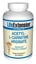 รับสั่ง Life Extension - Acetyl-L-Carnitine Arginate 100 capsules จากสหรัฐอเมริกา  ราคา 1860 บาท ค่าจัดส่งทั่วประเทศ 60 