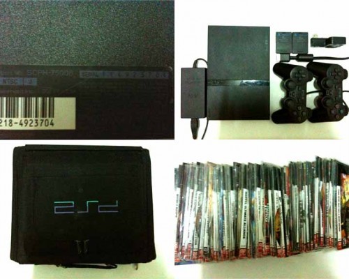 ขายเครื่อง PS2 รุ่น SPCH-75006 + 2 จอย + 2 Mem + พัดลม USB + Game131 แผ่น + กระเป๋า + อุปกรณ์ครบ (มีขาตั้ง PS2 ให้ด้วยคร รูปที่ 1