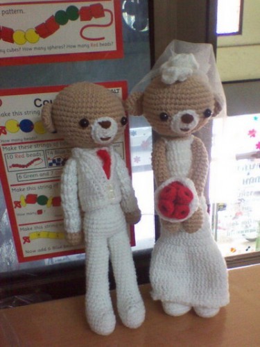 ขายตุ๊กตาโครเชต์ หมีคู่รักแต่งงาน รูปที่ 1