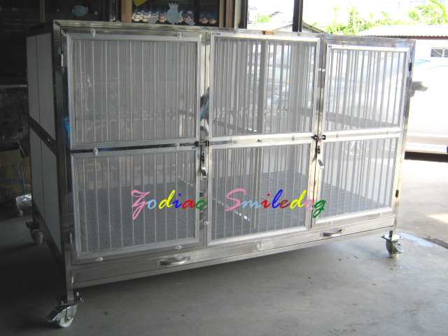 กรงสุนัขสแตนเลส ขนาด 6 สแลทมีมุ้งลวด   รูปที่ 3