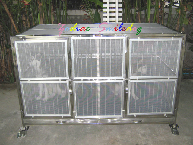 กรงสุนัขสแตนเลส ขนาด 6 สแลทมีมุ้งลวด   รูปที่ 5