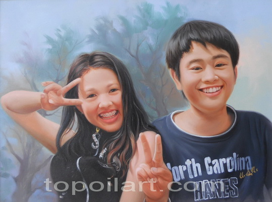 ภาพวาดของขวัญวันรับปริญญา,วันเกิด,วันแต่งงาน,ขึ้นบ้านใหม่,เกษียณอายุด้วยภาพวาดสีน้ำมันราคาพิเศษ รูปที่ 5