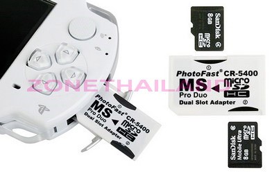 อเดปเตอร์แปลงSD CARD เป็น MS Pro Duo /PhotoFast CR-5400 Dual Socket รูปที่ 1