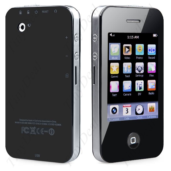 4GB เครื่องเล่น Mp3 Mp4 รูปทรง Iphone รุ่นใหม่ เพิ่มเมมโมรี่ได้อีกถึง 8GB(มีสีดำ และสีขาว) รูปที่ 2
