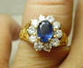 รูปย่อ แหวนไพลินล้อมเพชร Blue Sapphire ราคาเบา หลุดจำนำ รูปที่2