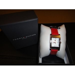 Tommy Hilfiger Women 1780565 Crystal Reversible Red And Navy Leather Strap Watch รูปที่ 1