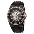 Fossil Mens AM4341 Black Leather Strap Black Analog Dial Watch