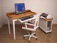 โต๊ะคอมพิวเตอร์พร้อมเก้าอี้และที่วางCPU สวยทันสมัย ไม้ยาง ราคาพิเศษ innolife