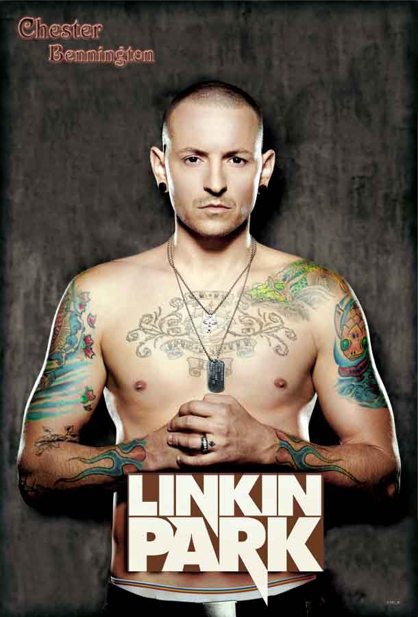 Western Poster : โปสเตอร์ Chester Bennington วง Linkin Park Poster รูปที่ 1