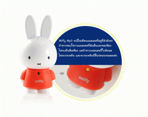 Miffy MP3 Player เป็นเครื่องเล่น MP3 น่ารักใช้งานง่ายพกพาสะดวก แถมลำโพง Miffy Speaker Cradle ให้ด้วยในราคาขายทั้งเซ็ทเพี รูปที่ 6