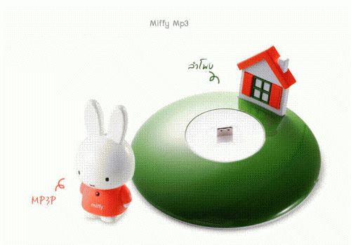 Miffy MP3 Player เป็นเครื่องเล่น MP3 น่ารักใช้งานง่ายพกพาสะดวก แถมลำโพง Miffy Speaker Cradle ให้ด้วยในราคาขายทั้งเซ็ทเพี รูปที่ 4