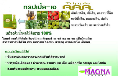 เครื่องดื่มน้ำผลไม้ดิบ ตราทริปเปิ้ลเอ TRIPPLE AAA รูปที่ 3