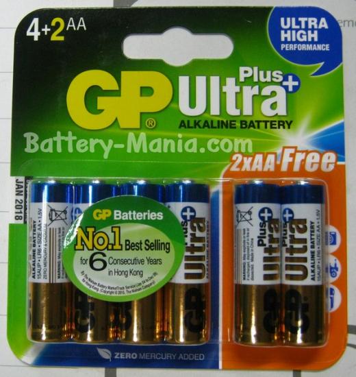 GP Alkaline Ultra Plus AA 6 ก้อน ราคาประหยัด รูปที่ 1
