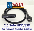 5v esata/usb cable to 2.5 sata HDD
