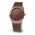 Skagen Mens 583XLRLM Swiss Multi-Function Brown Leather Watch