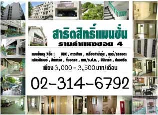 Rooms to rent  at  Ramkhamhaeng Rd. (SATHITSIT MANSION ) รูปที่ 1