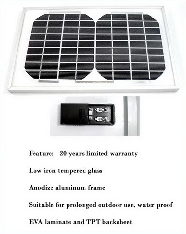 แผงพลังงานแสงอาทิตย์ Solar panel 18v 5w Battery Charger รูปที่ 4