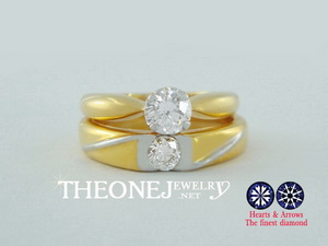 แหวนแต่งงาน แหวนหมั้น แหวนคู่ สวยวิ้งๆ เพชรแท้ ทองแท้ มีใบรับประกัน รูปที่ 1