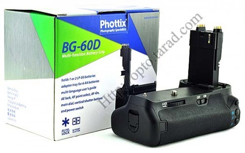 Phottix BP-60D Grip for Canon 60D BG-E9 NEW รูปที่ 1