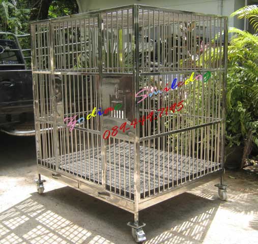 <b>กรงลิงสแตนเลสขนาด 4 สแลทไม่มีมุ้งลวด<b> รูปที่ 2