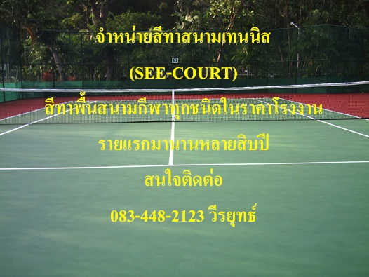 ขาย สีทาสนามเทนนิส SEE-COURT (ยี่ห้อ ซีคอร์ท เจ้าแรกดั้งเดิม) สีทาสนามบาสเก็ตบอล สีทาสนามกีฬาในร่มกลางแจ้ง สนามเด็กเล่น ทางเดิน ลู่วิ่ง รายแรกในราคาโรงงานมานานหลายสิบปี รูปที่ 6