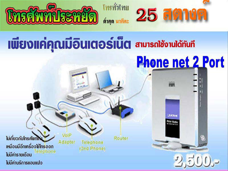 +โทรศัพท์ยุคใหม่ VoIP Phone ผ่านเน็ต ต่ำสุด นาทีละ 25 ส.ต./ด้วย( PAP2T+ATA 172)(0818290260)+ รูปที่ 4