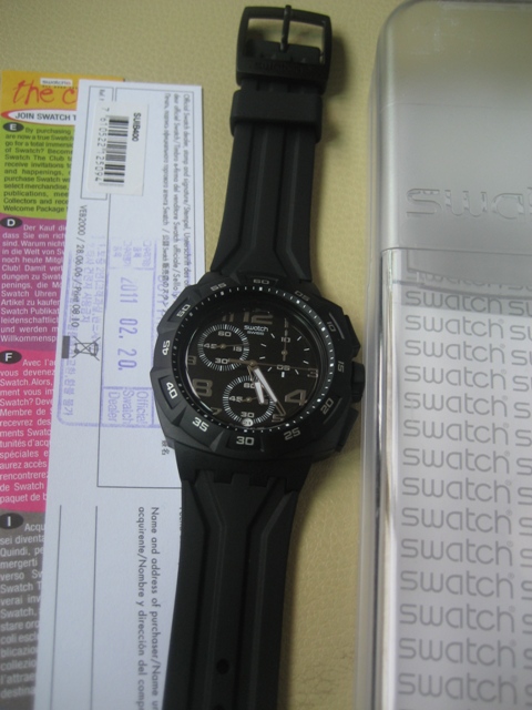 ขายนาฬิกา Swatch Chrono BLACK OUT สีดำทั้งเรือน ( SWISS MADE ) ของแท้ ของใหม่ รูปที่ 1