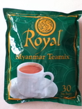 ชาพม่า Royal Myanmar Teamix 3 in 1 และชาดำพม่าสายพันธุ์อัสสัมในรสชาติและรูปแบบเดียวกับการดื่มแบบชาวพม่าในร้านน้ำชาพม่า