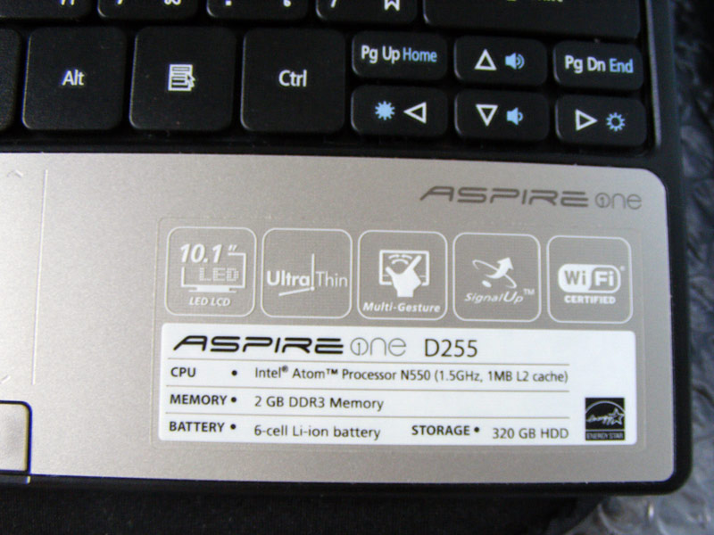 ขายเน็ตบุ๊ค Acer Aspire One D255-N558 รูปที่ 5