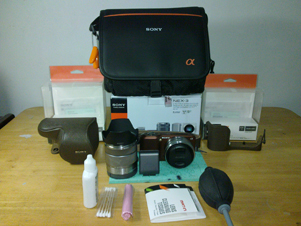Sony NEX-3D/T(Limited Edition) สีน้ำตลาทอง+เลนส์คู่+อุปกรณ์ครบชุด --- ของแถม Body Case+Lens Jacket+สายคล้องคอ+กระเป๋า+ชุดทำความสะอาด รูปที่ 1