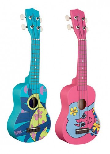 อูคูเลเล่  ukulele Hawaii ลาย &quot;เต่า&quot;  + mahalo U30 สีชมพู รูปที่ 1