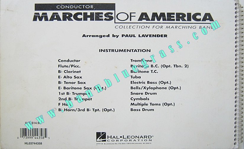  Marches Of America - 12 เพลง ( สำหรับวงโยธวาทิต ) รูปที่ 7