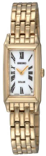 Seiko White Dial Gold Tone Stainless Bracelet Solar Ladies Watch - SUP032 รูปที่ 1