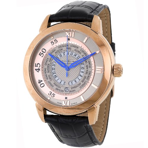 Stuhrling Original Men's 118B.334534 World Traveler Swiss-Quartz Silver Dial Watch รูปที่ 1