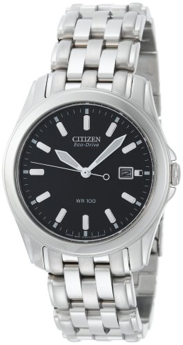 Citizen Men's BM6730-56L Eco-Drive Stainless Steel Black Dial Watch รูปที่ 1