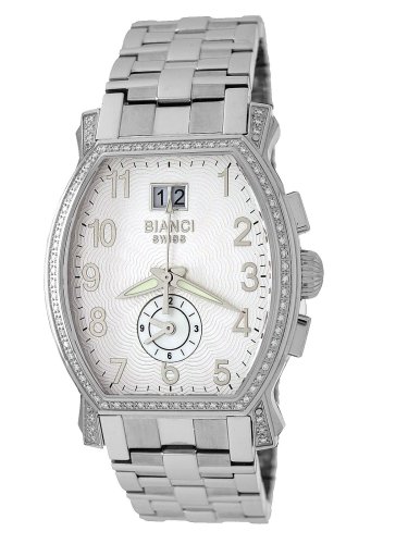 Roberto Bianci Men's 1860DIA_WHT Diamond Dual-Time Zone Date Watch รูปที่ 1