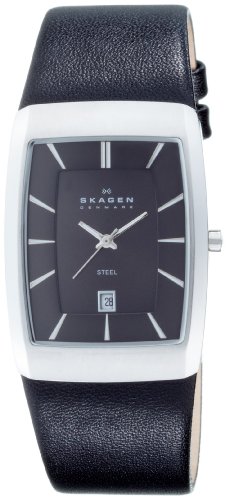 Skagen Denmark Mens Watch Black Rectangular Case #690LSLB รูปที่ 1