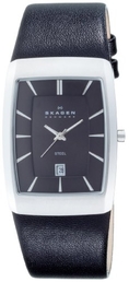 Skagen Denmark Mens Watch Black Rectangular Case #690LSLB