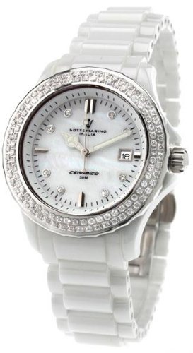 Ceramic Ladies Crystal Bling White Pearl Watch Sottomarino รูปที่ 1